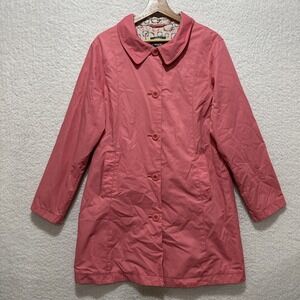 Cabelas Pink Women's Lightweight Windbreaker Rain Trench Coat Size Large